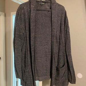 Charcoal cardigan with hood